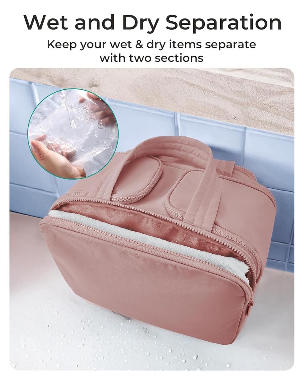 4-in-1 Travel Toiletry & Makeup Bag | Waterproof Puffy Cosmetic Organizer | Lightweight Large Cloud Carry Bag for Women