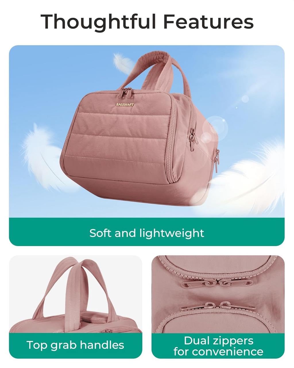 4-in-1 Travel Toiletry & Makeup Bag | Waterproof Puffy Cosmetic Organizer | Lightweight Large Cloud Carry Bag for Women