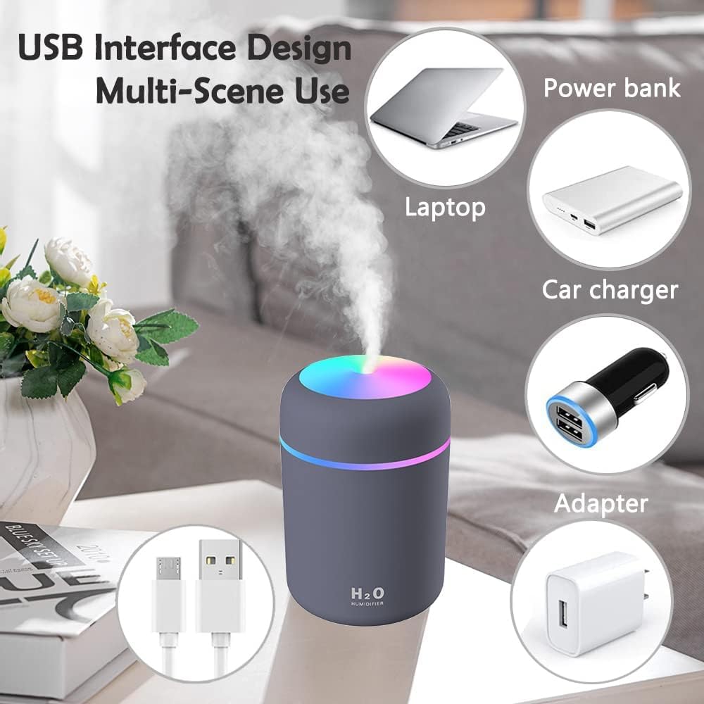 PURE AROMA® 300ml Essential Oil Diffuser & Aroma Diffuser | H2O Ultrasonic Cool Mist Humidifier with LED Night Light