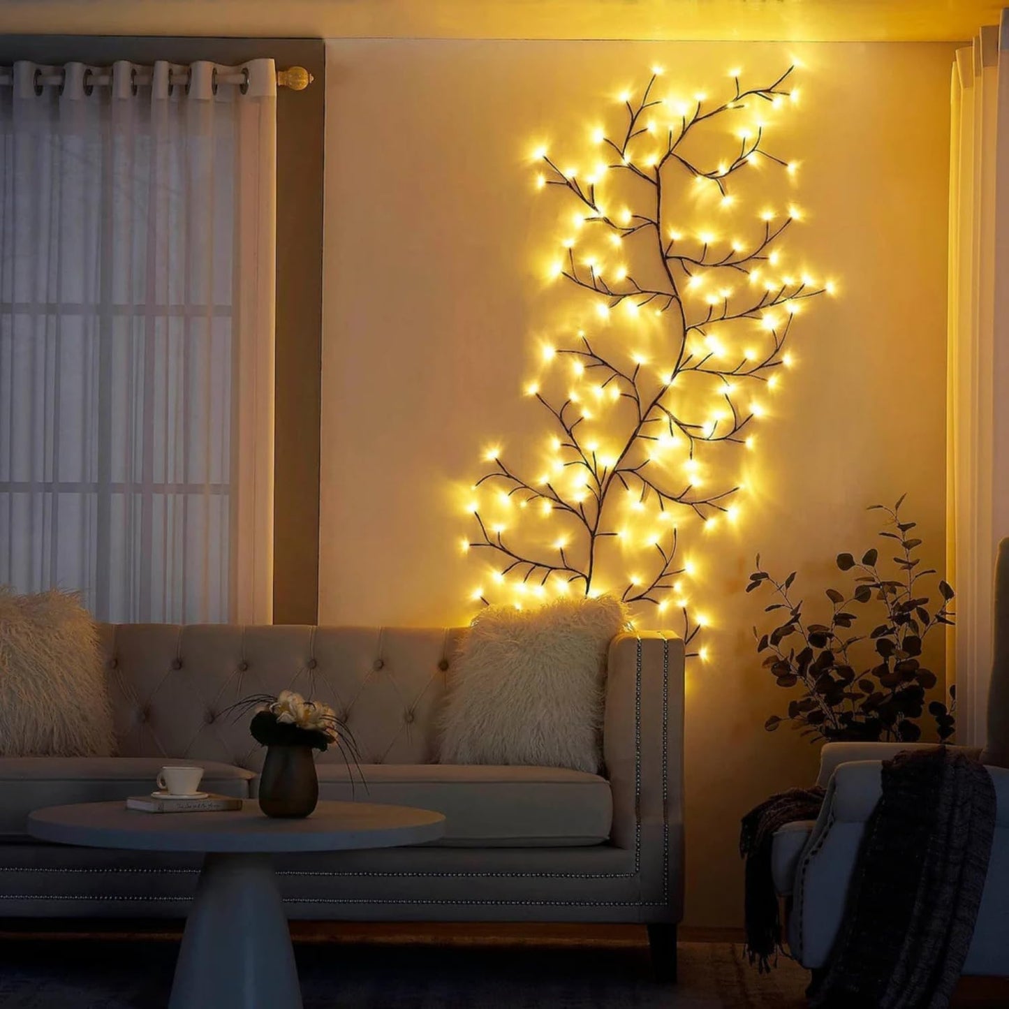 Tree Branch Decorative Wall Light, Willow Vine LED Fairy Lights, Flexible Enchanted Lights, Rapid LED Branches