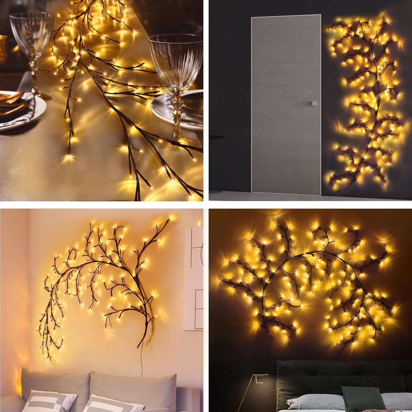 Tree Branch Decorative Wall Light, Willow Vine LED Fairy Lights, Flexible Enchanted Lights, Rapid LED Branches