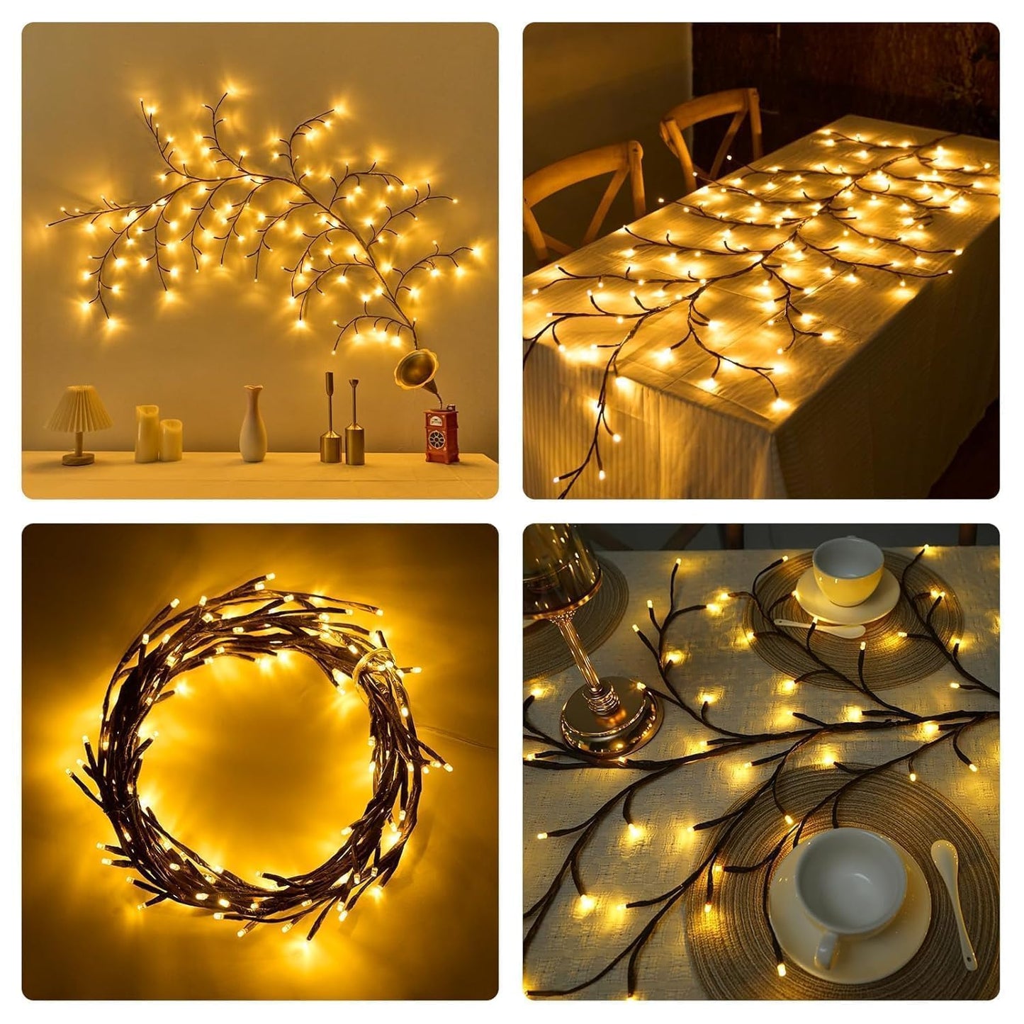 Tree Branch Decorative Wall Light, Willow Vine LED Fairy Lights, Flexible Enchanted Lights, Rapid LED Branches